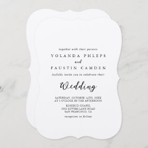 Convite para casamento clássico de Kraft simples