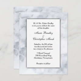 Convite para Casamento Clássico de Marble Branco