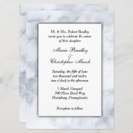 Convite para Casamento Clássico de Marble Branco