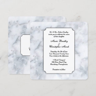 Convite para Casamento Clássico de Marble Branco