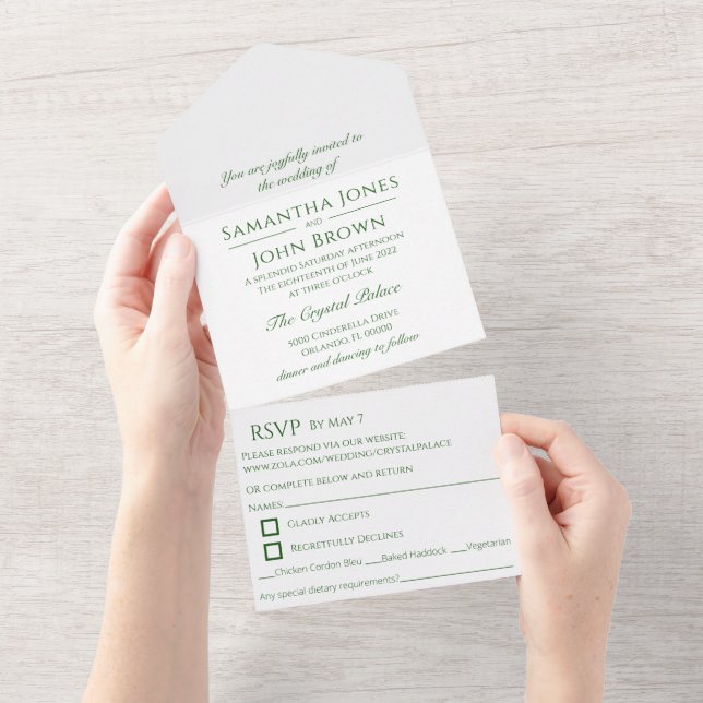 Convite para Casamento Clássico e Simples (Aba destacável)