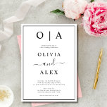 Convite para Casamento Clássico Elegante de Preto<br><div class="desc">Esses elegantes e modernos guardanapos de casamento ou chás de panela apresentam um simples design de texto preto e branco que exumenta o estilo minimalista. Adicione suas iniciais ou monograma para torná-las completamente suas.</div>