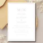 Convite para Casamento Clássico Elegante Rosa<br><div class="desc">Estes elegantes e modernos guardanapos de casamento ou chás de panela apresentam um simples design de texto rosa que exumenta o estilo minimalista. Adicione suas iniciais ou monograma para torná-las completamente suas.</div>