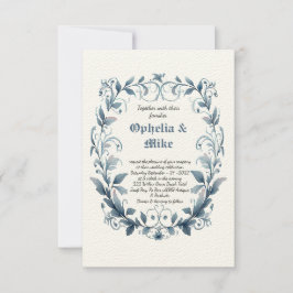 Convite para casamento Clássico Floral Watercolor