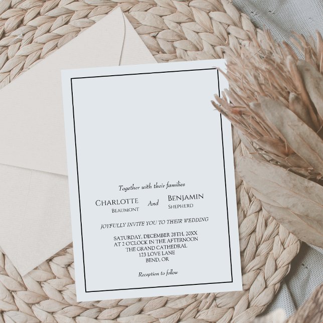 Convite para Casamento Clássico Minimalista Simple (Criador carregado)