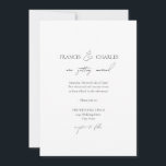 Convite para Casamento Clássico Mínimo Moderno Neg<br><div class="desc">Convite clássico de casamento clássico minimalista preto e branco. Bloco clássico e texto simples com script manual moderno combinado com o contexto clássico e moderno. O dorso é preto. Para revisar e editar o layout,  clique em Personalizar,  Editar. Use Cntl. para selecionar e mover várias seções ao mesmo tempo.</div>