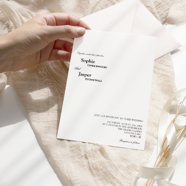 Convite para Casamento Clássico Moderno (Criador carregado)