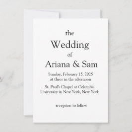 Convite para Casamento Clássico Simples