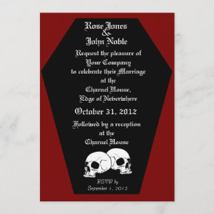 Convite para Casamento Coffin Ebony (Vermelho)