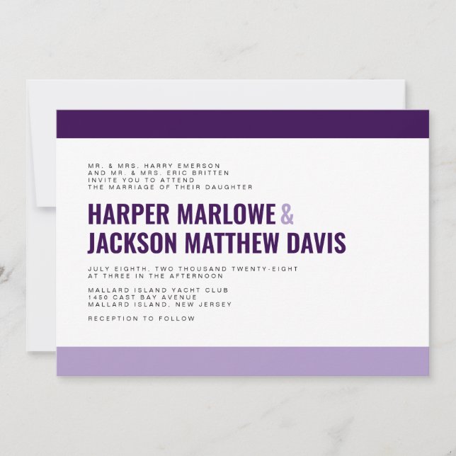 Convite para Casamento Colorido e Negrito (Frente)