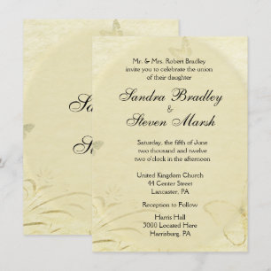 Convite para Casamento com Borboleta Vintage