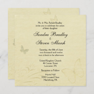 Convite para Casamento com Borboleta Vintage