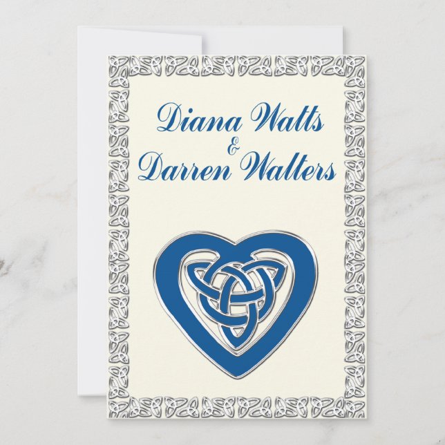 Convite para Casamento com Coração Céltico 2 (Frente)