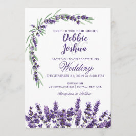 Convite para Casamento com Flor Lilac Lavanda Roxa