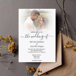 convite para casamento com fotos desbotadas da cal