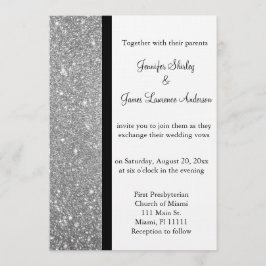 Convite para Casamento com Glitter Silver