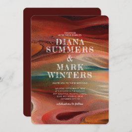 Convite para casamento com impressão de areia colo