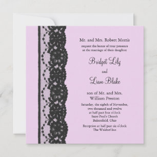 Convite para Casamento com Locais de Lugar Negro
