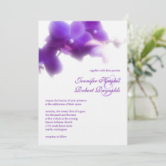 Convite para Casamento com Orquídeas Roxas
