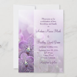 Convite para Casamento com Orquídeas Roxas