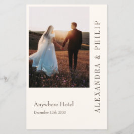 Convite para Casamento com Programa de Tipografia