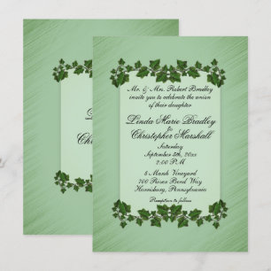Convite para Casamento com Shimmer Verde