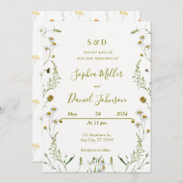 Convite para Casamento com Visitas - Elegante Flor