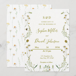 Convite para Casamento com Visitas - Elegante Flor