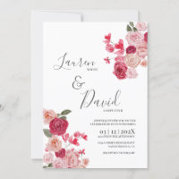 Convite para casamento cor-de-rosa magenta