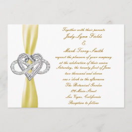 Convite para Casamento Coração Infinito Amarelo