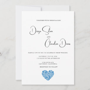 Convite para Casamento Coração Talavera