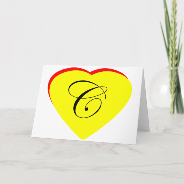 Convite Para Casamento Coração Vermelho C Amarelo  (Frente)