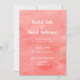 Convite para Casamento Coral Dreams Watercolor