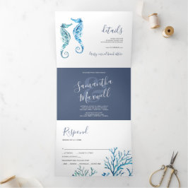 Convite para Casamento Costeiro de Cavalo-Costeiro