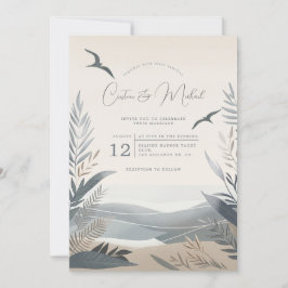 Convite para casamento costeiro náutico