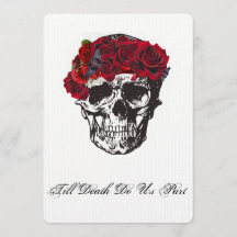 Convite para Casamento Crânio - Até a Morte Nos Fa