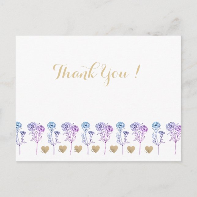 Convite para casamento - Cravos simples e elegante (Frente)