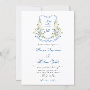 Convite para Casamento Crest Watercolor