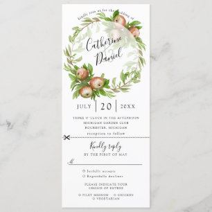 Convite para casamento da Apple wreath w rsvp