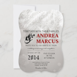 Convite para Casamento da Árvore de Pinheiro Branc