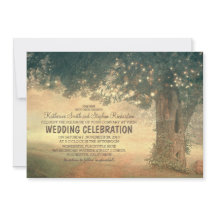 convite para casamento da árvore rustica