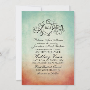 Convite para Casamento da Boêmia Vermelha e Azul
