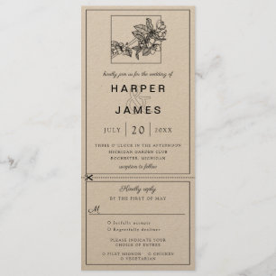 Convite para casamento da Cherry Blosom com rsvp a