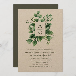 Convite para casamento da Coroa de Folhagem de Ver