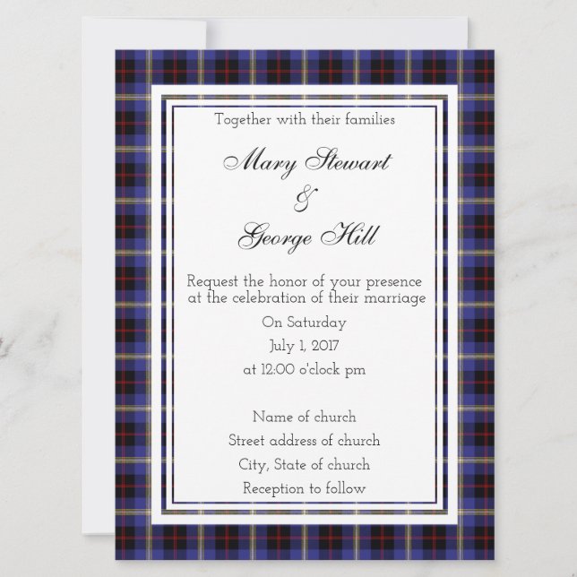 Convite para Casamento da Escócia Hill (Frente)