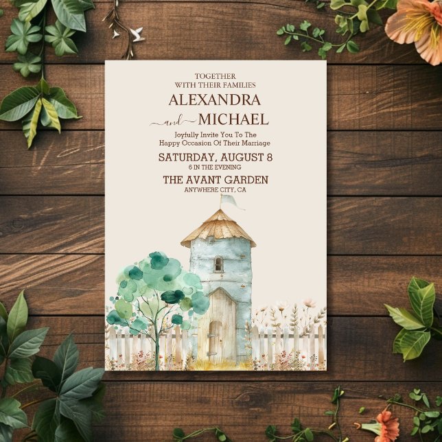 Convite para Casamento da Fazenda Rustic Country B (Criador carregado)