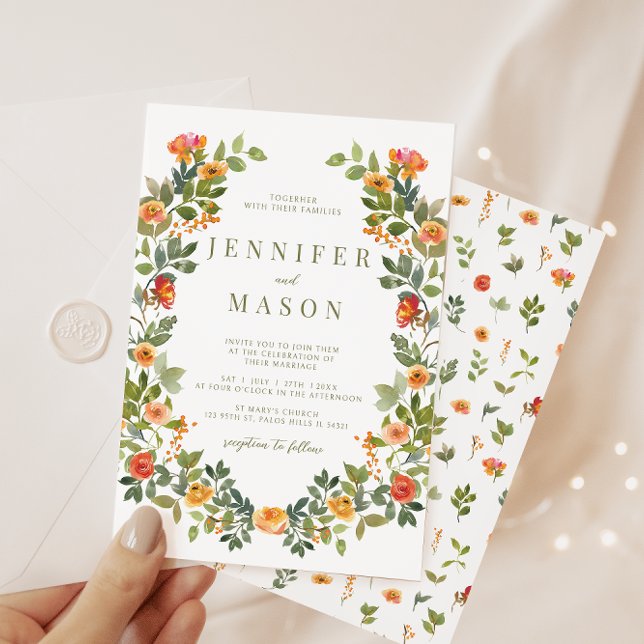 Convite para casamento da flor de laranja (Criador carregado)