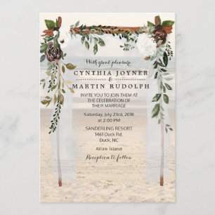 Convite para casamento da Floral Beach Arbor