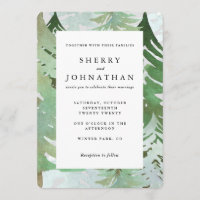 Convite para casamento da floresta aquática