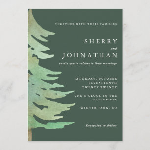 Convite para casamento da floresta aquática